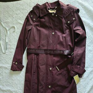 MICHAEL Michael Kors Burgundy Trench Coat Size Small NWT